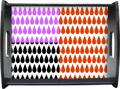 71% OFF on Sajawathomes Colored Drop Pattern Printed Wood Tray Multicolor, Pack of 1