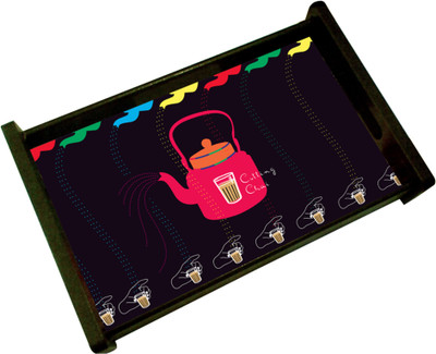 Mad(e) in India Cutting Chai Serving Tray - Small Printed Wood Tray Mad(e) in India Cutting Chai Serving Tray - Small Printed Wood Tray