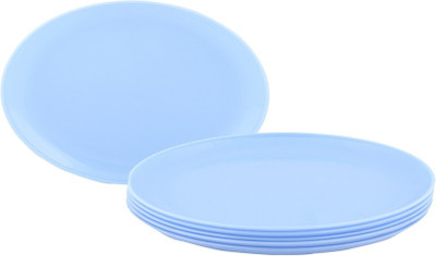 Shreya Impex Micro Quarter Solid Plastic Plate Set Blue, Pack of 6