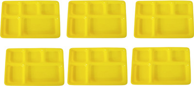 29% OFF on THW Five Sections Acrylic Thali Solid Plastic Plate Set Yellow, Pack of 6 29% OFF on THW Five Sections Acrylic Thali Solid Plastic Plate Set Yellow, Pack of 6
