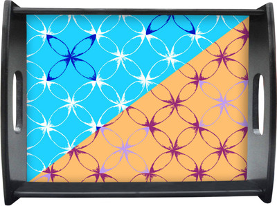 71% OFF on Sajawathomes Two Tone Colored Pattern Printed Wood Tray Multicolor, Pack of 1