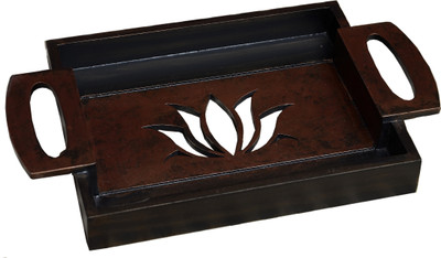 10% OFF on Aarav Designs 1 Lotus Solid Wood Tray Brown, Pack of 1 10% OFF on Aarav Designs 1 Lotus Solid Wood Tray Brown, Pack of 1