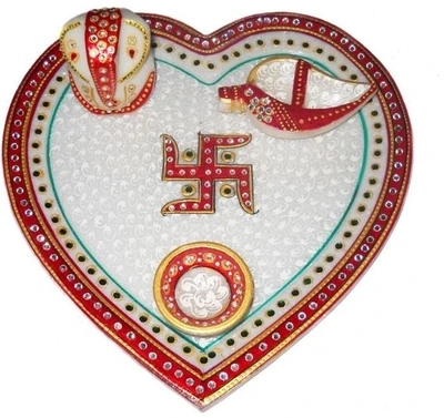 50% OFF on Crafts Paradise Beautiful Heart Shape Ganesha Stoneware Pooja & Thali Set 50% OFF on Crafts Paradise Beautiful Heart Shape Ganesha Stoneware Pooja & Thali Set