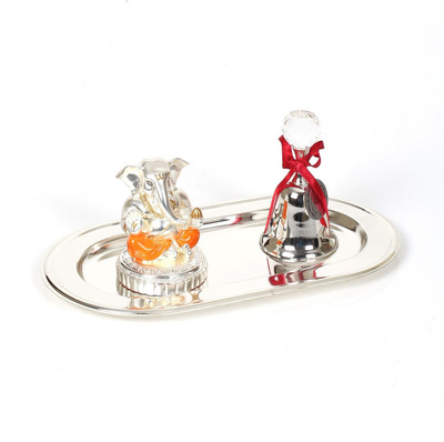 CherryTin Essential Silver Plated Pooja & Thali Set CherryTin Essential Silver Plated Pooja & Thali Set