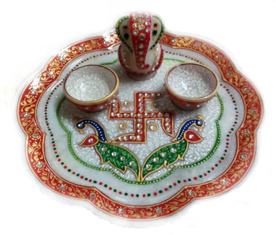 50% OFF on Crafts Paradise Beautiful Flower Shape Ganesha Stoneware Pooja & Thali Set 50% OFF on Crafts Paradise Beautiful Flower Shape Ganesha Stoneware Pooja & Thali Set