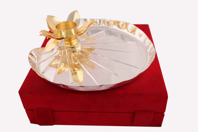 53% OFF on GS Museum Silver Plated Pooja & Thali Set