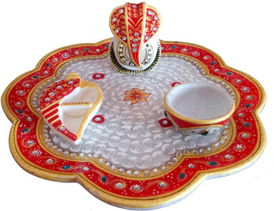 54% OFF on StonKraft Jaipuri Gold Painted Marble, Stoneware Pooja & Thali Set 54% OFF on StonKraft Jaipuri Gold Painted Marble, Stoneware Pooja & Thali Set