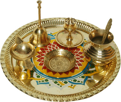 26% OFF on MA Design Hut Brass Pooja & Thali Set