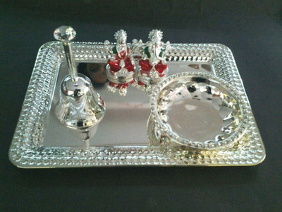 18% OFF on Eventz Gifts Small Silver Plated Pooja & Thali Set 18% OFF on Eventz Gifts Small Silver Plated Pooja & Thali Set