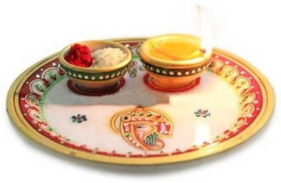 45% OFF on Gifts By Meeta Marble Pooja & Thali Set