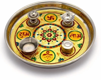 56% OFF on Little India Meenakari Work Shubh Laabh Decorative 364 Steel Pooja & Thali Set 56% OFF on Little India Meenakari Work Shubh Laabh Decorative 364 Steel Pooja & Thali Set