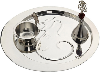 Foyer Silver Plated Pooja & Thali Set Foyer Silver Plated Pooja & Thali Set