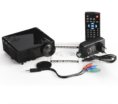 Wonder World GoProâ„¢ Mini 1080P HD Multimedia LED LCD Home Cinema Theater AV TV VGA HDMI Portable Projector (Black)