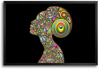 46% OFF on Abstract Lady Pattern Laminated Framed Paper Print