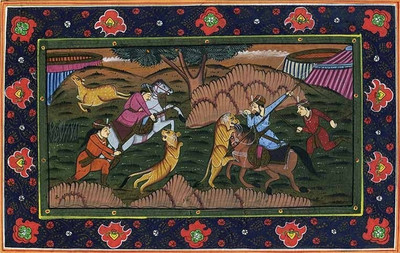 55% OFF on The Hunting Mughal Miniature Fine Art Print