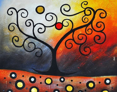 80% OFF on Holicshop Tree Canvas Pianting Without Frame Canvas Art