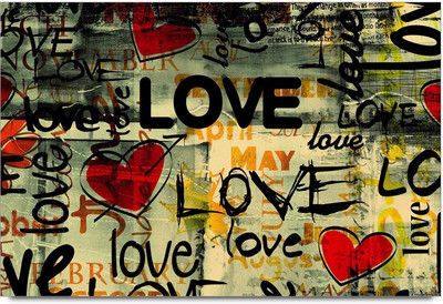 53% OFF on Love Typography Letters Design Laminated Poster Paper Print