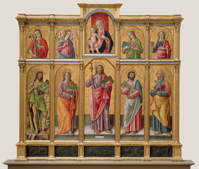 12% OFF on Polyptych With Saint James Major Madonna And Child And Saints By Bartolomeo Vivarini Italian Venetian About Fine Art Print