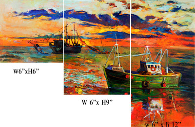 20% OFF on Wonder Images Multi Panel Boat Scenary with Back Framing Canvas Art