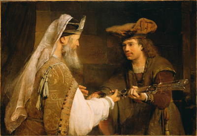 14% OFF on Ahimelech Giving The Sword Of Goliath To David By Aert De Gelder Dutch Fine Art Print