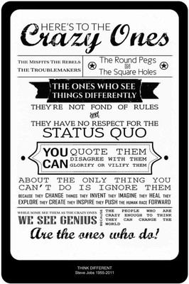 40% OFF on Steve Jobs - Think Different Paper Print 40% OFF on Steve Jobs - Think Different Paper Print