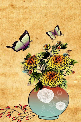 80% OFF on Holicshop Flowerpot Painting Without Frame Canvas Art