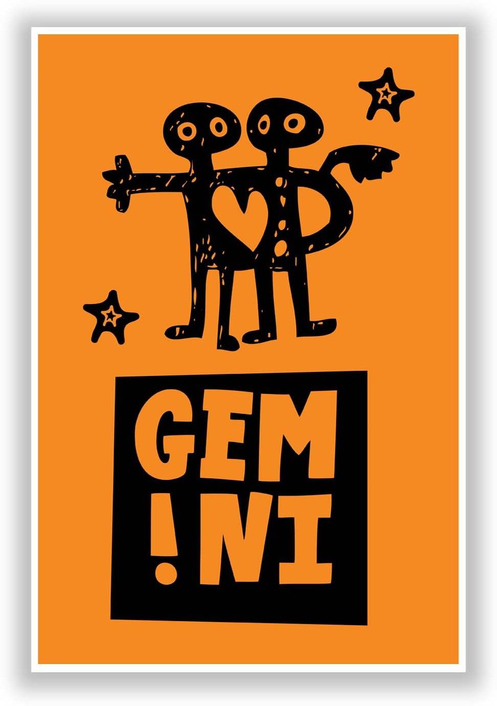 50% OFF on Gemini Orange | Zodiac Sign Gifts For Friends & Family Paper Print