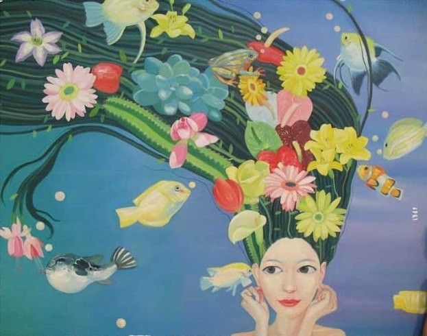 77% OFF on Painting without frame - Flower Lady Abstract Canvas Art