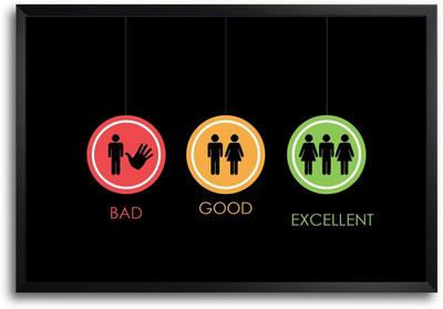 46% OFF on ShopMantra Bad Good Excellent Laminated Frame Poster Paper Print