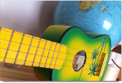 53% OFF on Colorful Guitar on Table Laminated Poster Paper Print