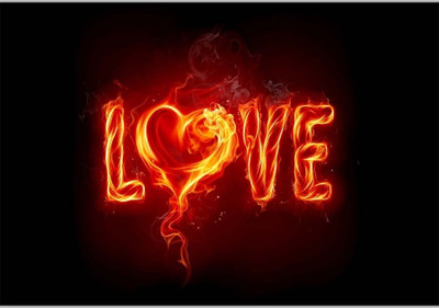 37% OFF on Love On FirePoster (18 x 12 Inches) by Shopkeeda Paper Print