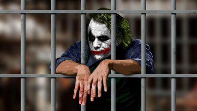 71% OFF on Joker in Jail Paper Print