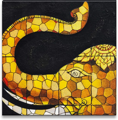 38% OFF on Art Stained Glass Elephant Canvas Art