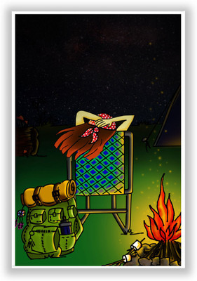 27% OFF on PosterGuy Bonfire Night Graphic Illustration Poster Paper Print