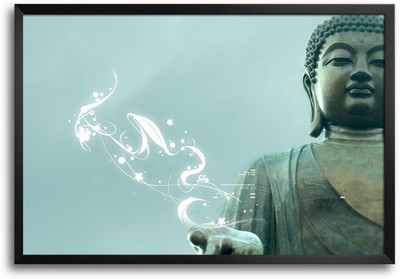 46% OFF on Buddha Statue Laminated Framed Paper Print