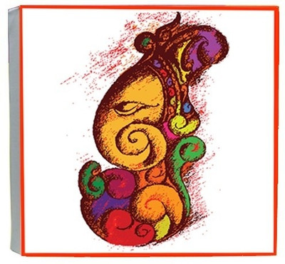 75% OFF on Canvas Art Gallery - 65-A Ganesha Lakering Print with Wooden Stretcher Fine Art Print