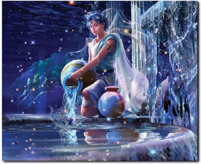 69% OFF on Stybuzz Aquarious Horoscope Frameless Canvas Art