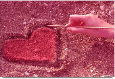 75% OFF on Amy Love Heart Formed on Ground 3D Poster