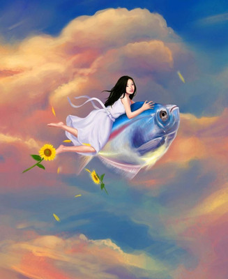 77% OFF on Painting Without Frame - Small Angle Canvas Art