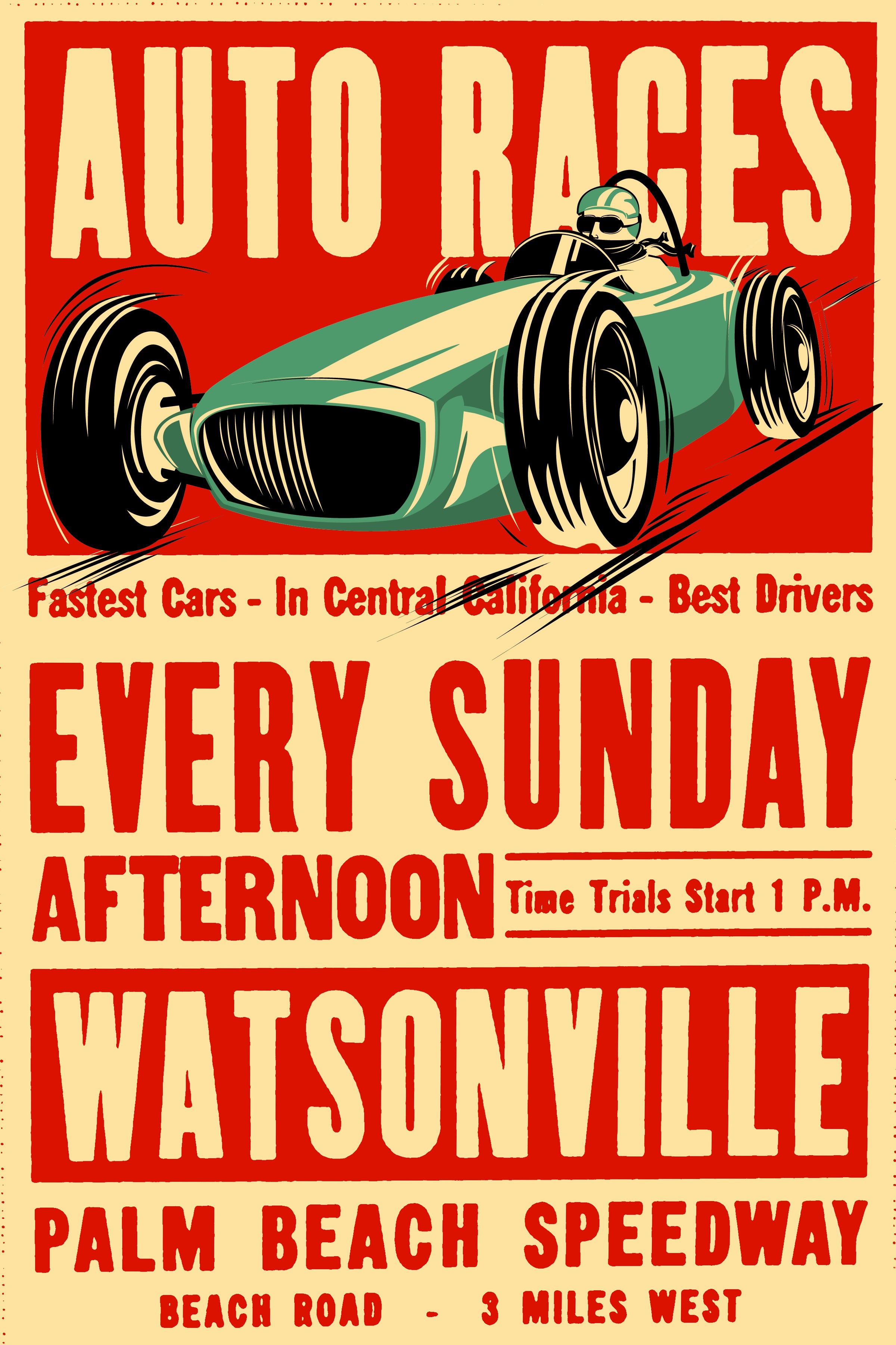 40% OFF on Auto Races Event Vintage poster Paper Print