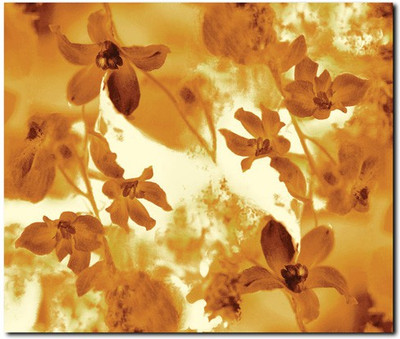69% OFF on Stybuzz Mustard Yellow and White Floral Frameless Canvas Art