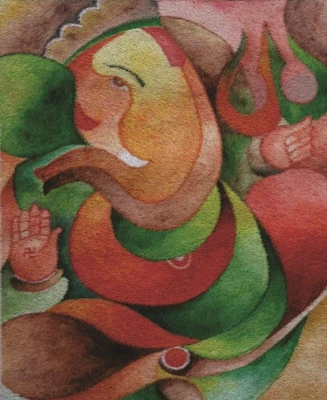 77% OFF on Painting Without Frame - Multi Gnesha Canvas Art