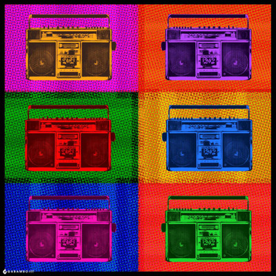 Multi Boombox Pop Paper Print Multi Boombox Pop Paper Print