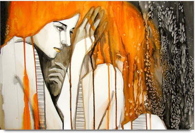 53% OFF on Artistic Ladies Painting Laminated Poster Paper Print