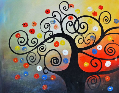 80% OFF on Holicshop Tree Canvas Pianting Without Frame Canvas Art