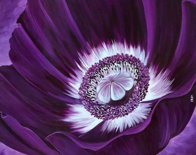 79% OFF on Painting Without Frame - Purple Rose Abstract Canvas Art