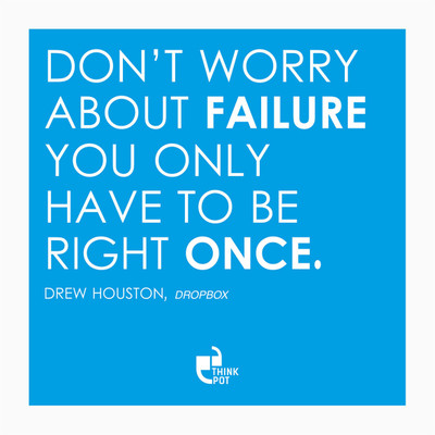 5% OFF on Thinkpot Don?T Worry About Failure - Drew Houston , Dropbox White Square Frame Paper Print