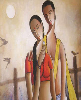 79% OFF on Painting Without Frame - Couple Canvas Art