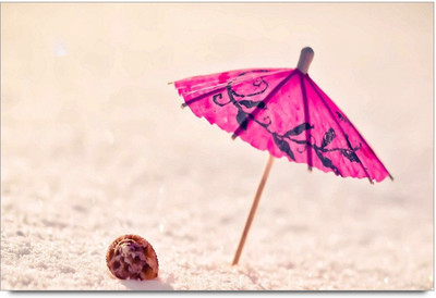 75% OFF on Amy Cute Mini Pink Umbrella Paper Print