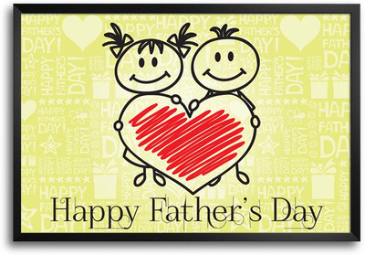 46% OFF on Happy Father's Day -SMFP00002207 Laminated Framed Paper Print